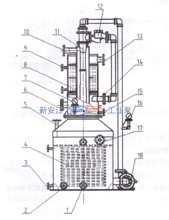 水噴射真空機組結(jié)構(gòu)圖(立式)